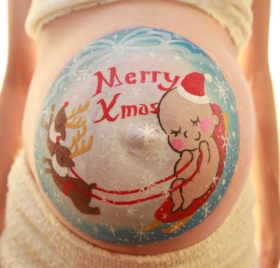 勝又マタニティペイント「クリスマス」の画像